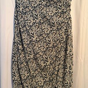 Abercrombie & Fitch green and White Floral A-Line Skirt